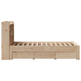 Library bed without mattress 100x200 cm solid pine wood