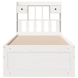 White library bed without mattress 100x200 cm solid pine wood