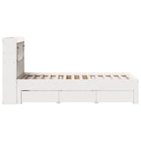 White library bed without mattress 100x200 cm solid pine wood