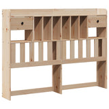 Bookcase bed without mattress 140x190 cm solid pine wood