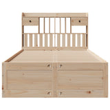 Library bed without mattress 135x190 cm solid pine wood