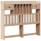 Library bed without mattress 135x190 cm solid pine wood