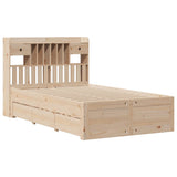 Bookcase bed without mattress 120x190 cm solid pine wood