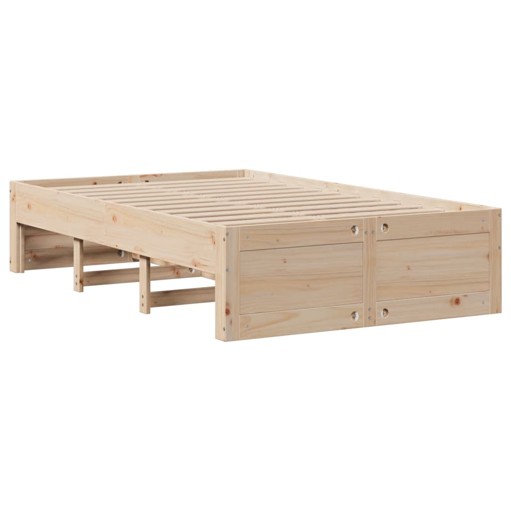 Bookcase bed without mattress 120x190 cm solid pine wood