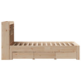 Bookcase bed without mattress 90x190 cm solid pine wood