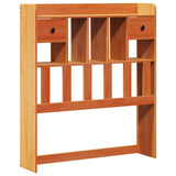 Bookcase bed without brown wax mattress 90x190 cm solid pine