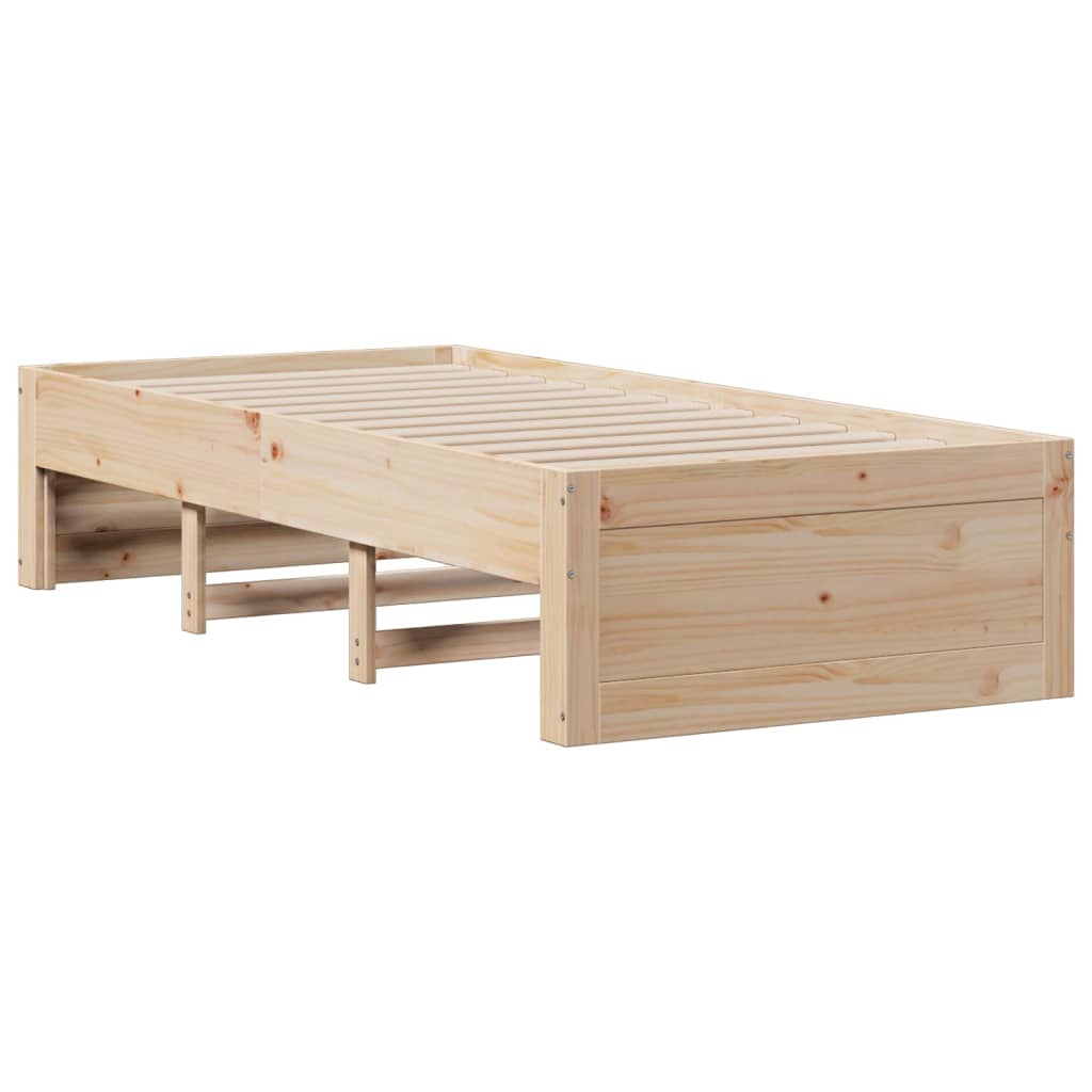 Lit bibliothèque sans matelas 75x190 cm bois de pin massif