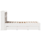 White library bed without mattress 75x190cm solid pine wood