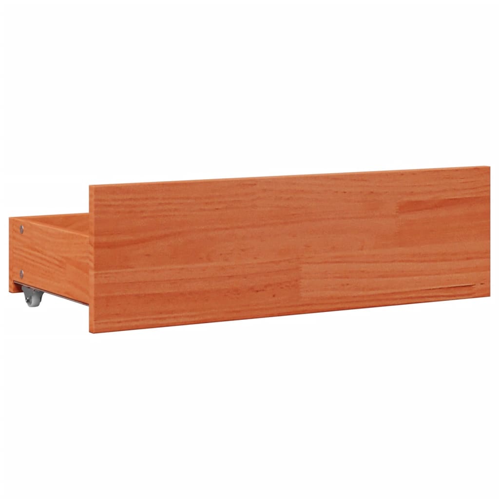 Lit bibliothèque sans matelas cire marron 75x190 cm pin massif