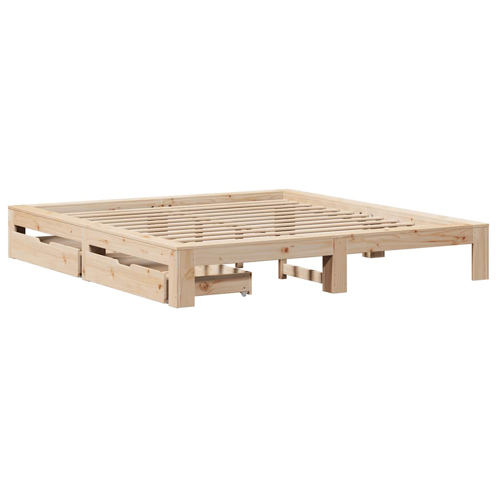 Bed frame without mattress 200x200 cm solid pine wood