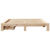 Bed frame without mattress 200x200 cm solid pine wood