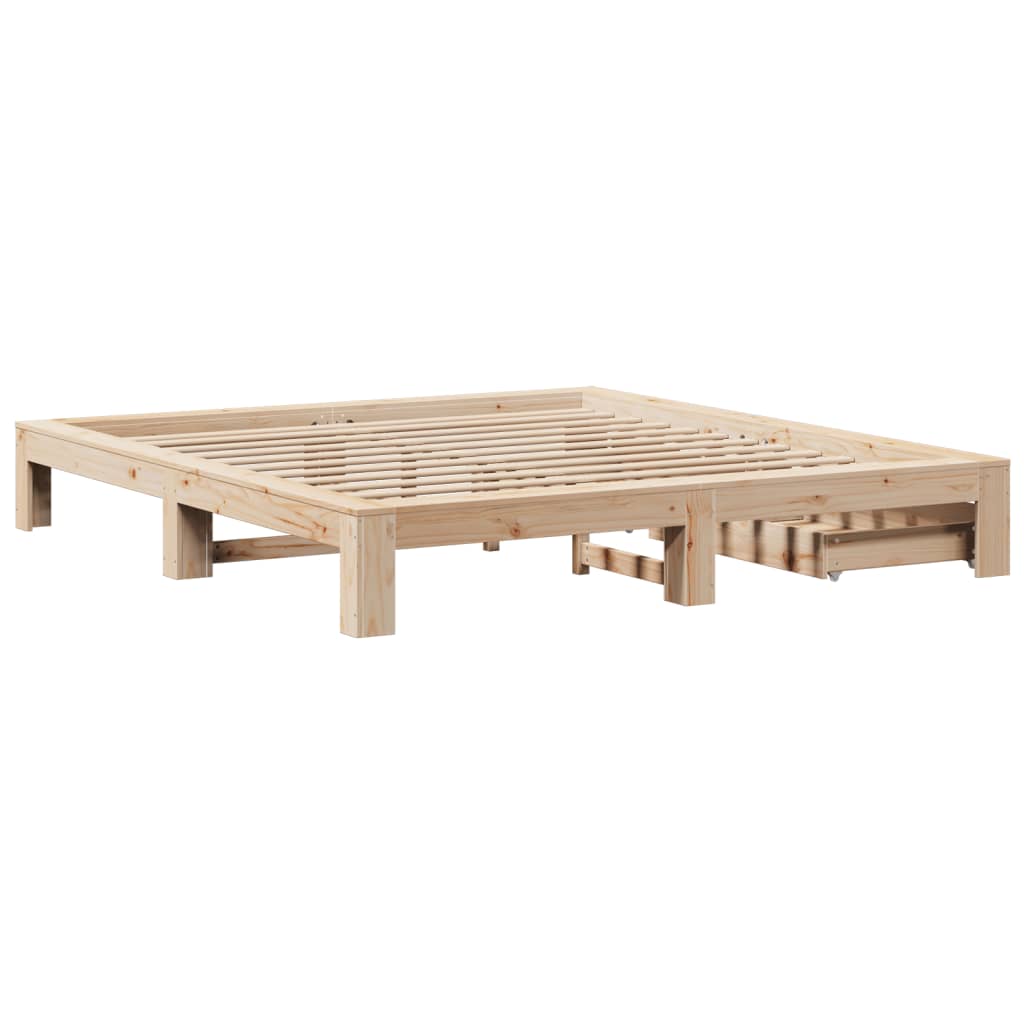 Bed frame without mattress 200x200 cm solid pine wood