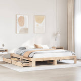 Bed frame without mattress 200x200 cm solid pine wood