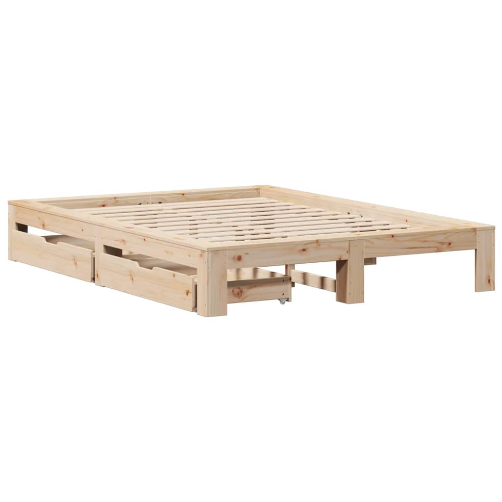 Bed frame without mattress 160x200 cm solid pine wood