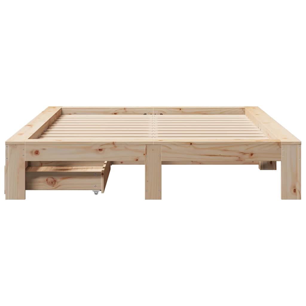 Bed frame without mattress 160x200 cm solid pine wood