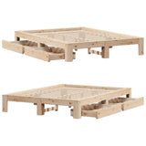 Bed frame without mattress 160x200 cm solid pine wood