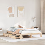 Bed frame without mattress 160x200 cm solid pine wood