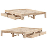 Bed frame without mattress 150x200 cm solid pine wood