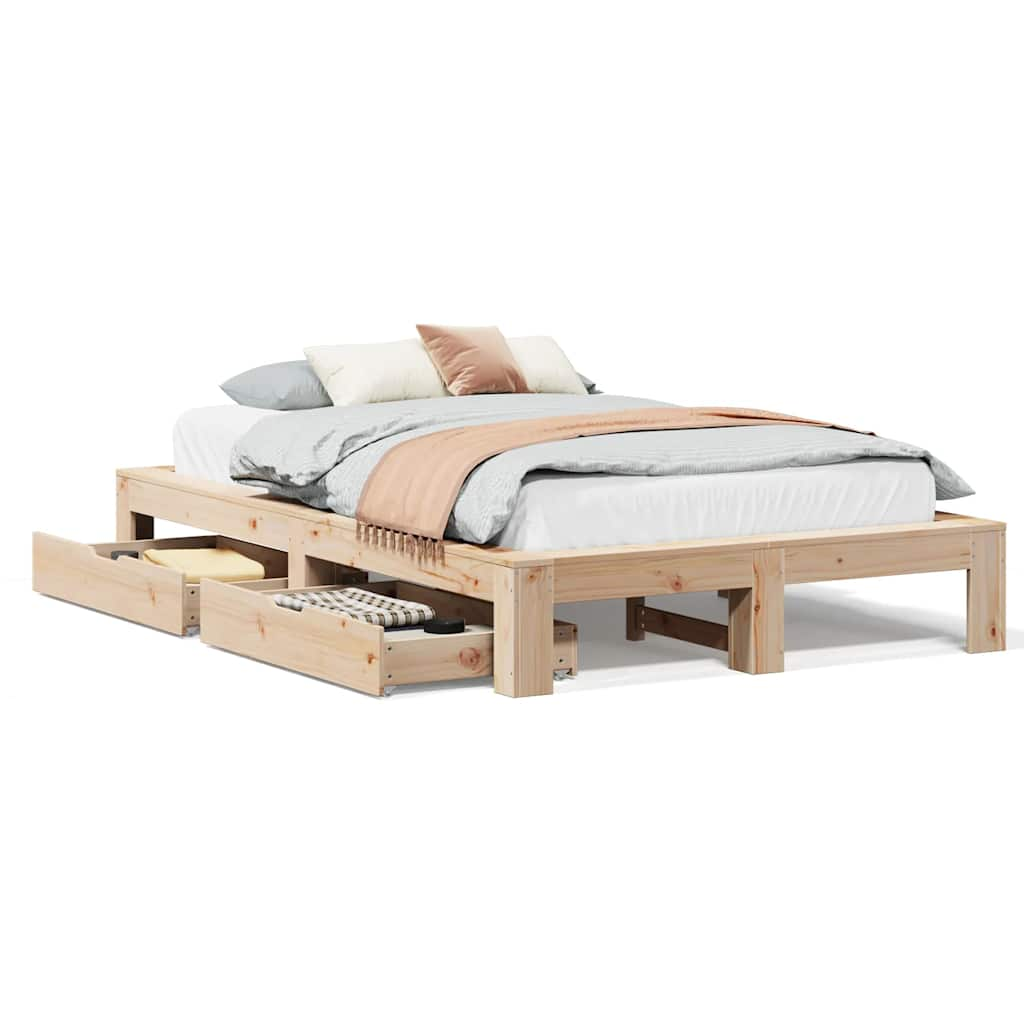 Cadre de lit sans matelas 120x200 cm bois de pin massif