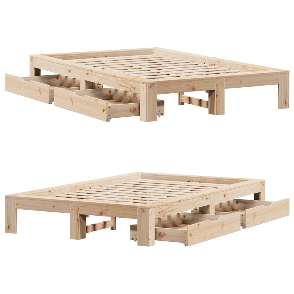 Cadre de lit sans matelas 120x200 cm bois de pin massif