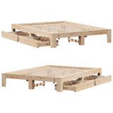 Cadre de lit sans matelas 140x190 cm bois de pin massif