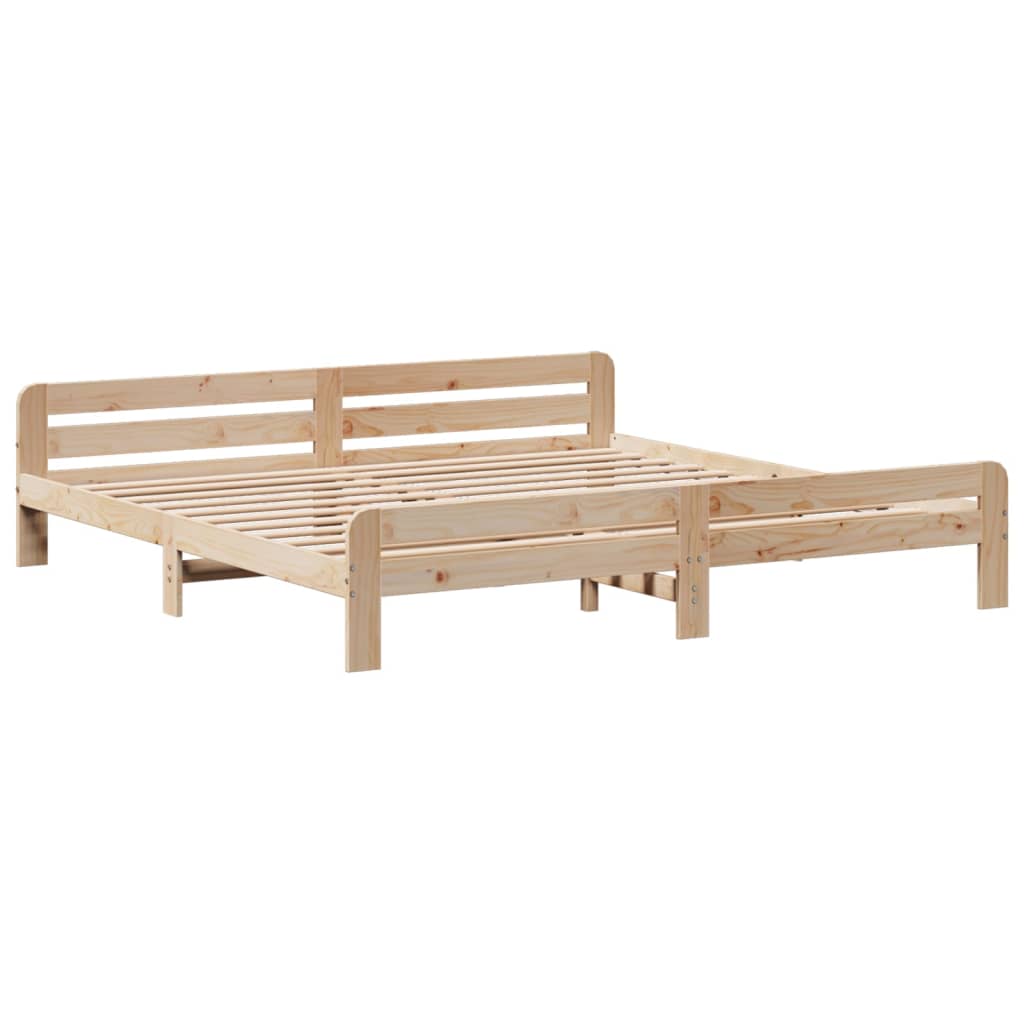 Bed frame without mattress 180x200 cm solid pine wood