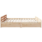 Bed frame without mattress 180x200 cm solid pine wood