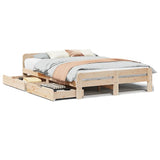 Bed frame without mattress 160x200 cm solid pine wood