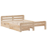 Bed frame without mattress 160x200 cm solid pine wood