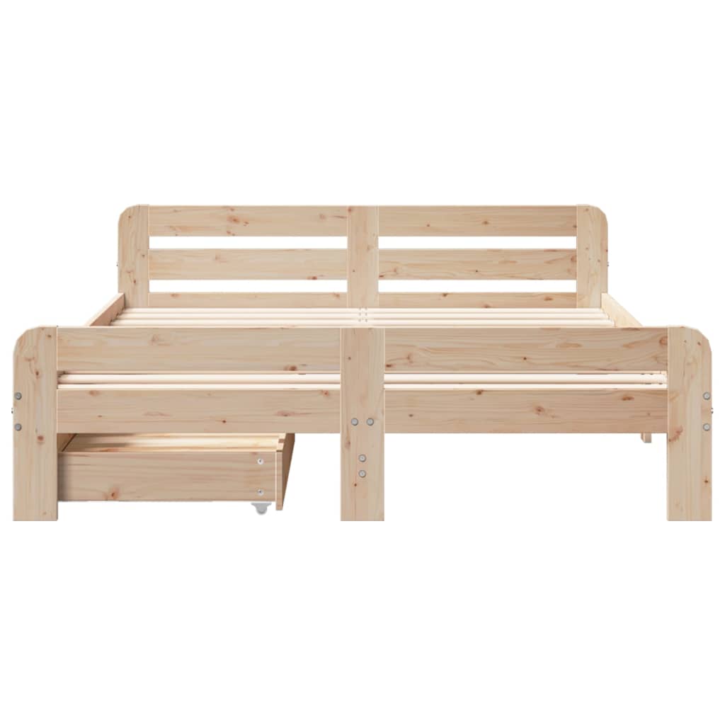 Bed frame without mattress 160x200 cm solid pine wood