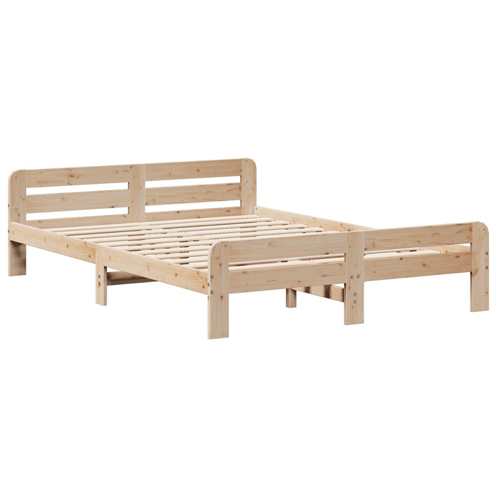 Bed frame without mattress 160x200 cm solid pine wood