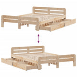 Bed frame without mattress 160x200 cm solid pine wood