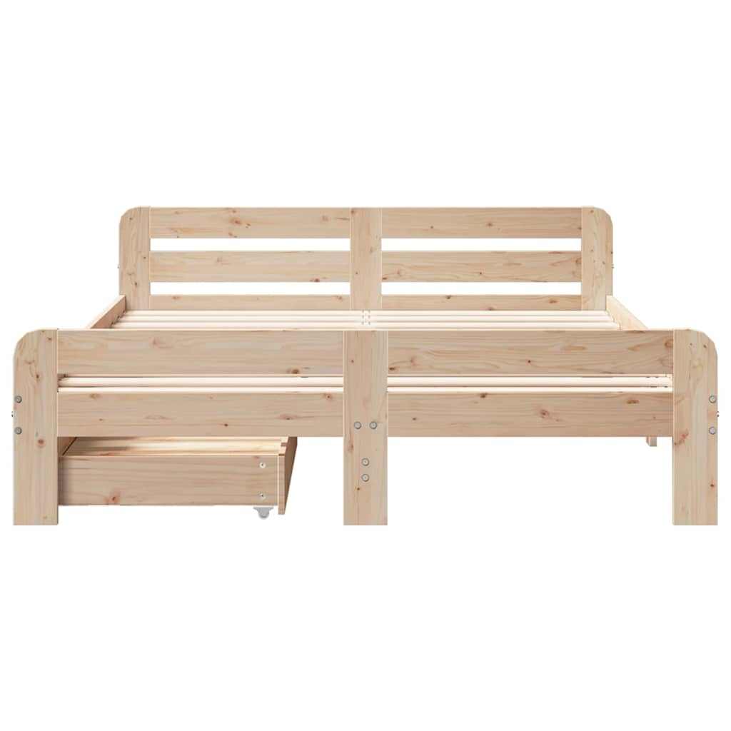 Cadre de lit sans matelas 140x200 cm bois massif de pin