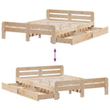 Cadre de lit sans matelas 140x200 cm bois massif de pin