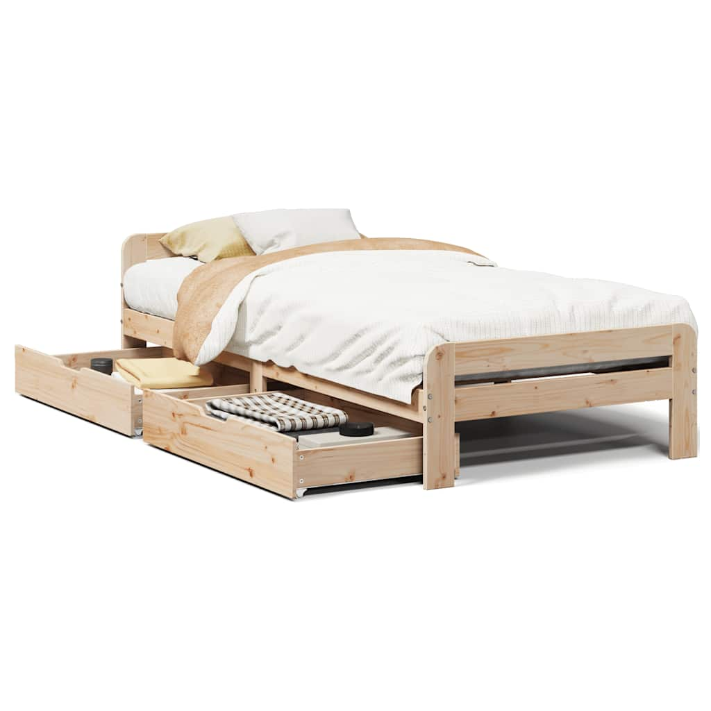 Cadre de lit sans matelas 100x200 cm bois massif de pin