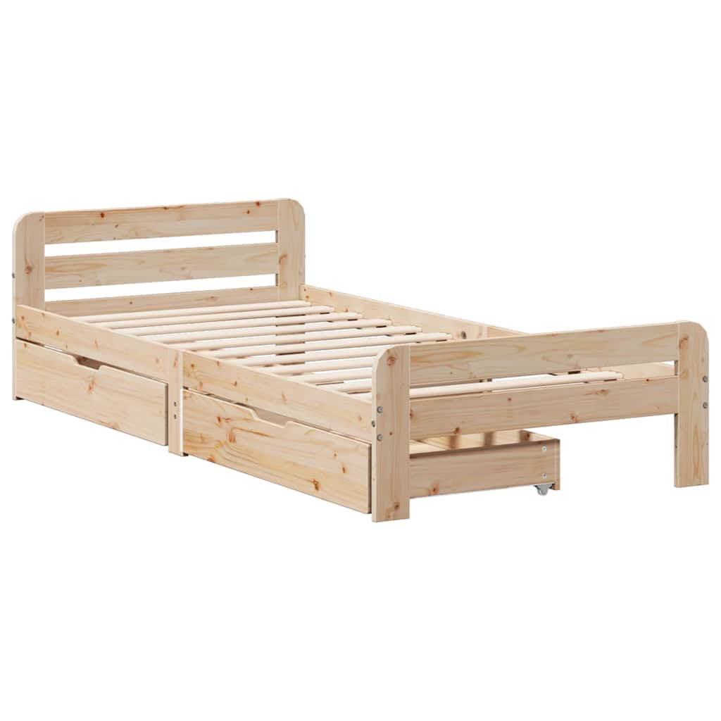 Cadre de lit sans matelas 100x200 cm bois massif de pin