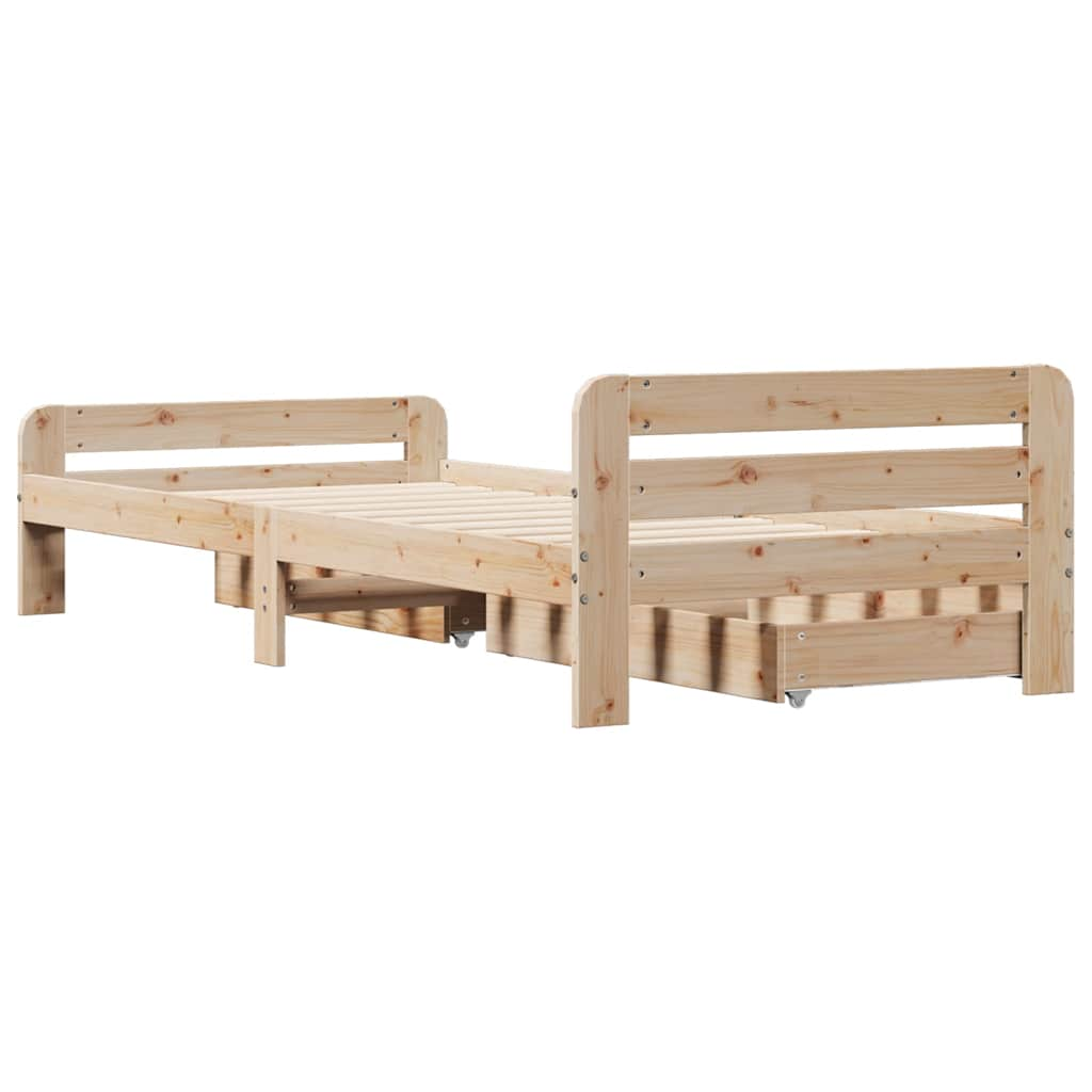 Cadre de lit sans matelas 100x200 cm bois massif de pin