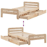 Cadre de lit sans matelas 100x200 cm bois massif de pin