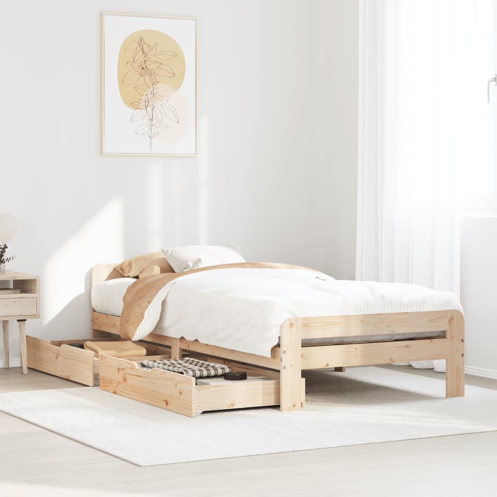 Cadre de lit sans matelas 100x200 cm bois massif de pin