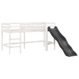 Lit mezzanine enfants avec tour blanc/noir 80x200cm pin massif