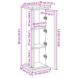 Piédestal avec rangement chêne fumé 31x30x90 cm bois ingénierie