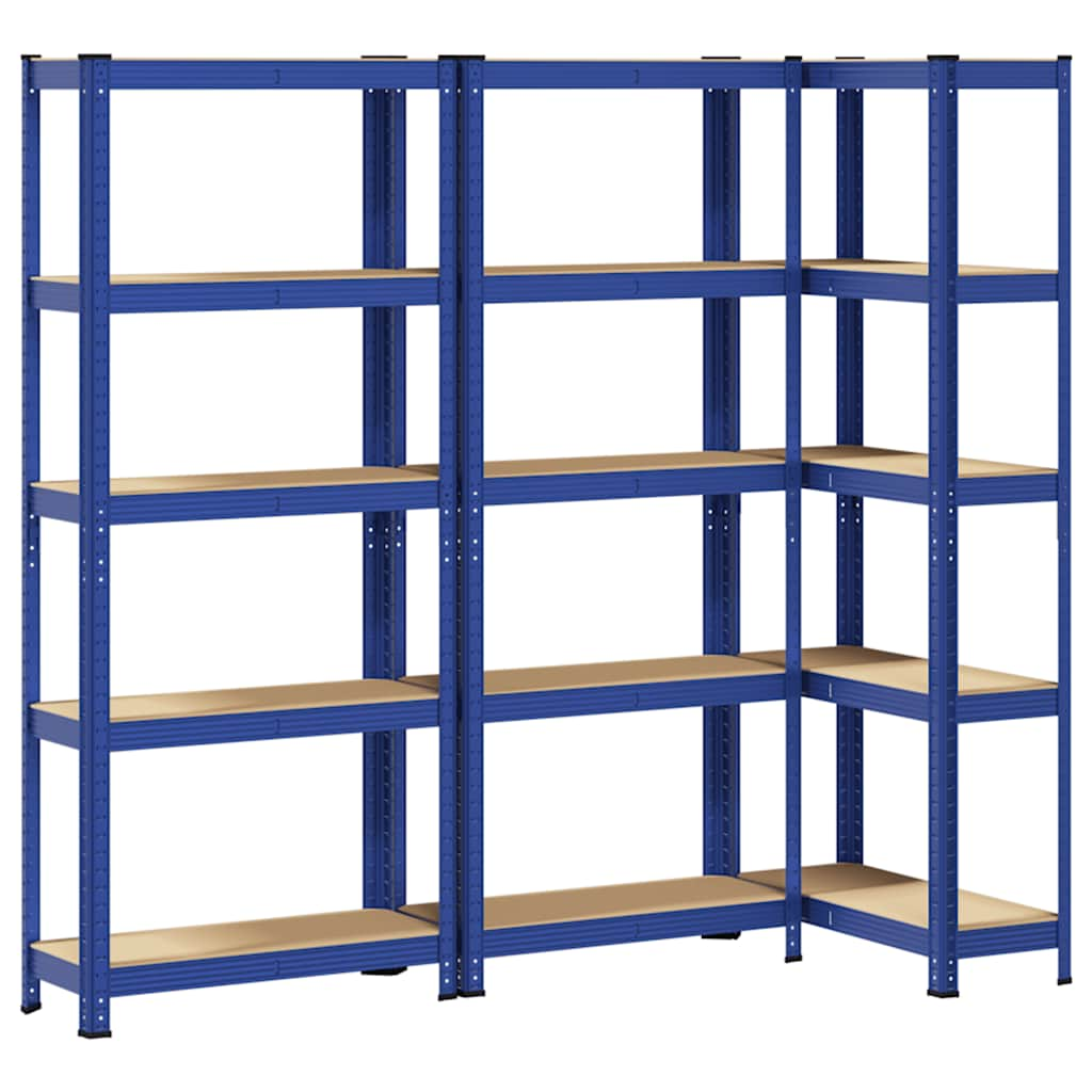 Étagères de rangement à 5 niveaux 3 pcs Bleu