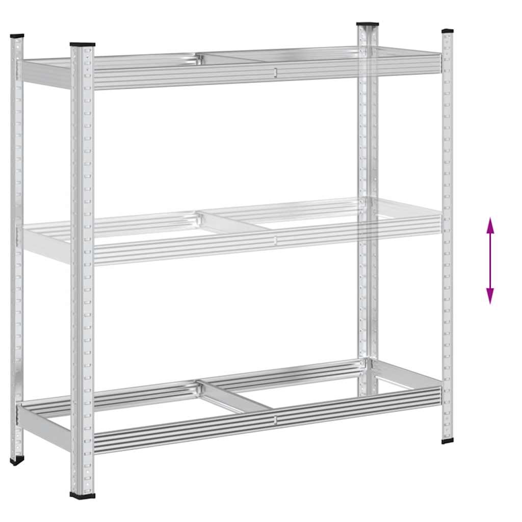 Étagère à pneus à 2 niveaux argent 110x40x109 cm acier