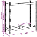 Étagère à pneus à 2 niveaux argent 110x40x109 cm acier