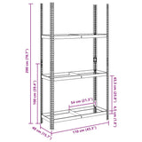 Étagère à pneus à 3 niveaux argent 110x40x200 cm acier