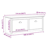 Banc de couloir BODO blanc 114x40x45 cm