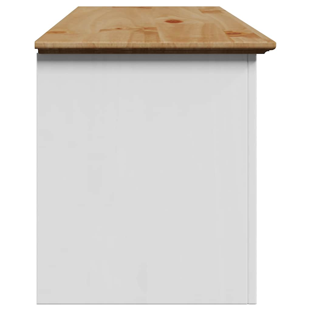 Banc de couloir BODO blanc et marron 114x40x45 cm