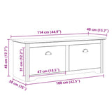 Banc de couloir BODO gris 114x40x45 cm