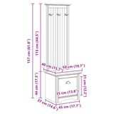 Armoire de couloir avec crochets BODO blanc 50x40x157 cm