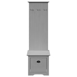 Hallway cabinet with hooks BODO grey 50x40x157 cm